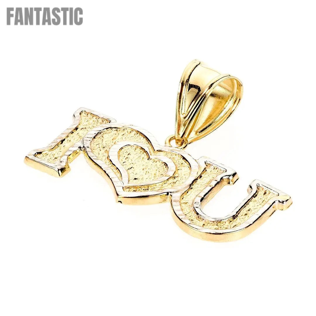 Colgante I Love You Bicolor en Oro de 14K - Compra Ahora en Fantastic Jewelry NYC