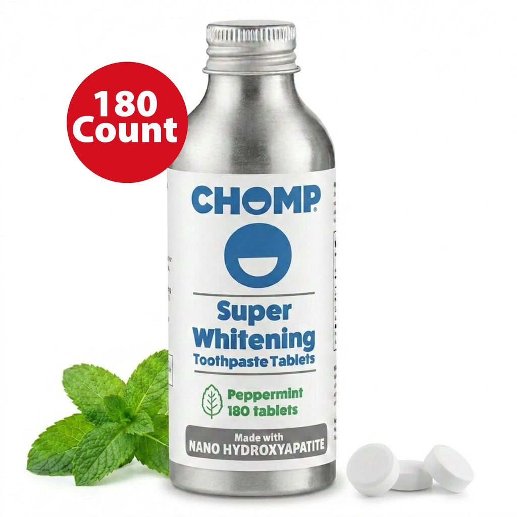 CHOMP Super Whitening Peppermint NHAP Toothpaste Tablets