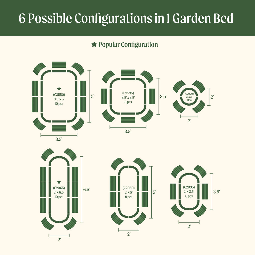 Kit de jardinera metálica modular elevada de 6 en 1 de 43 cm de altura