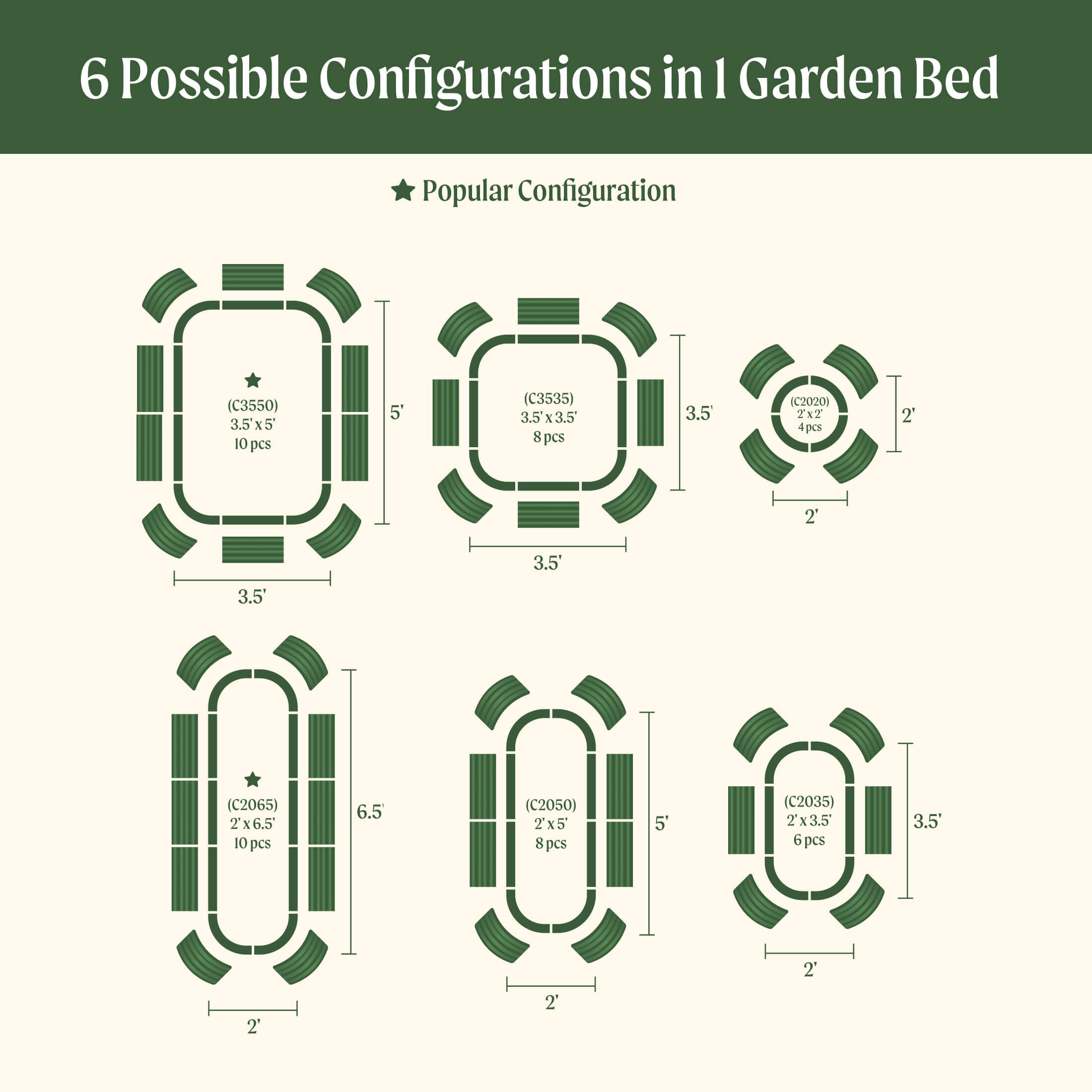 Kit de jardinera metálica modular elevada de 6 en 1 de 43 cm de altura