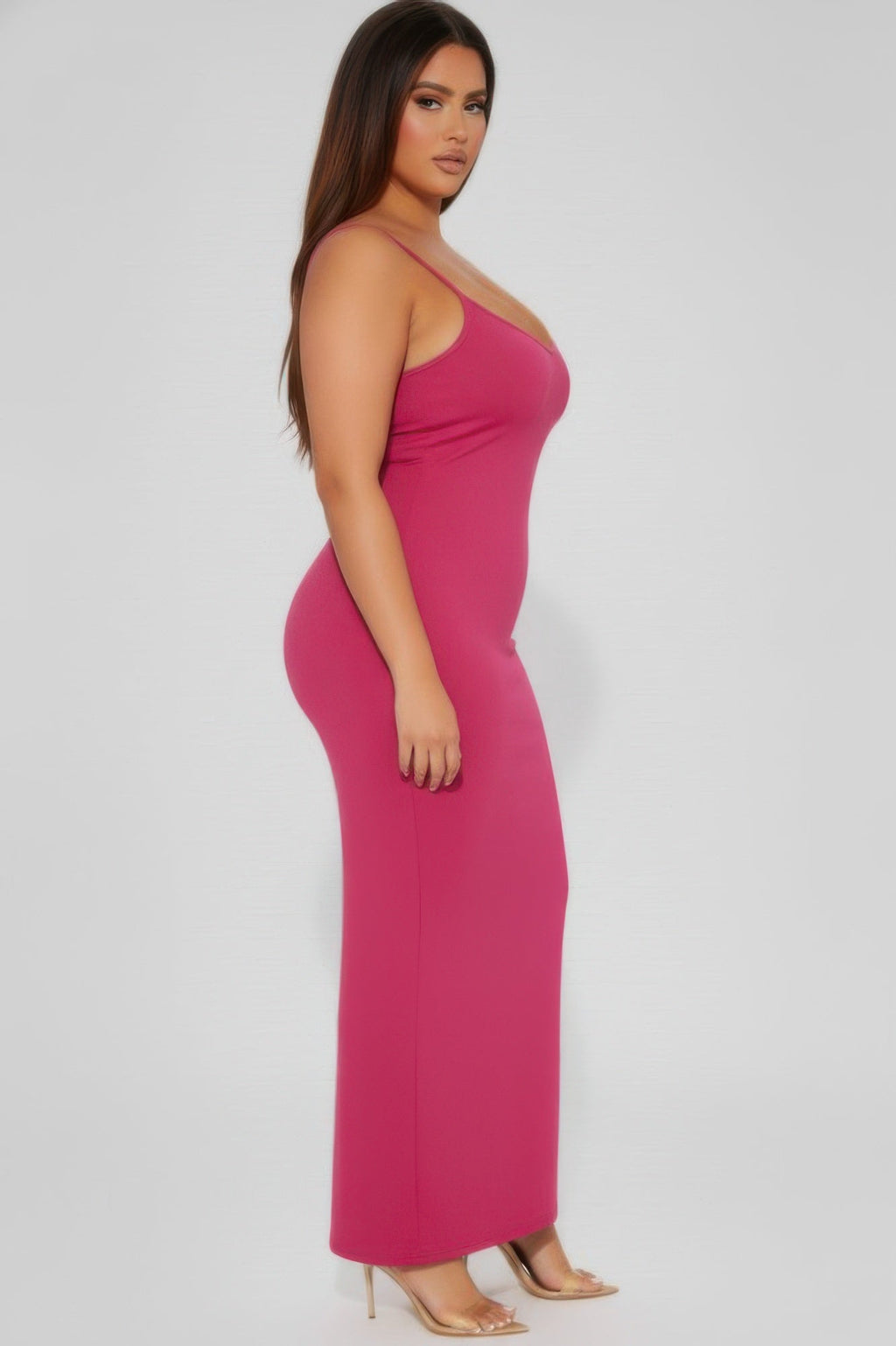 Plus Ribbed Mermaaid Hem Cami Dress