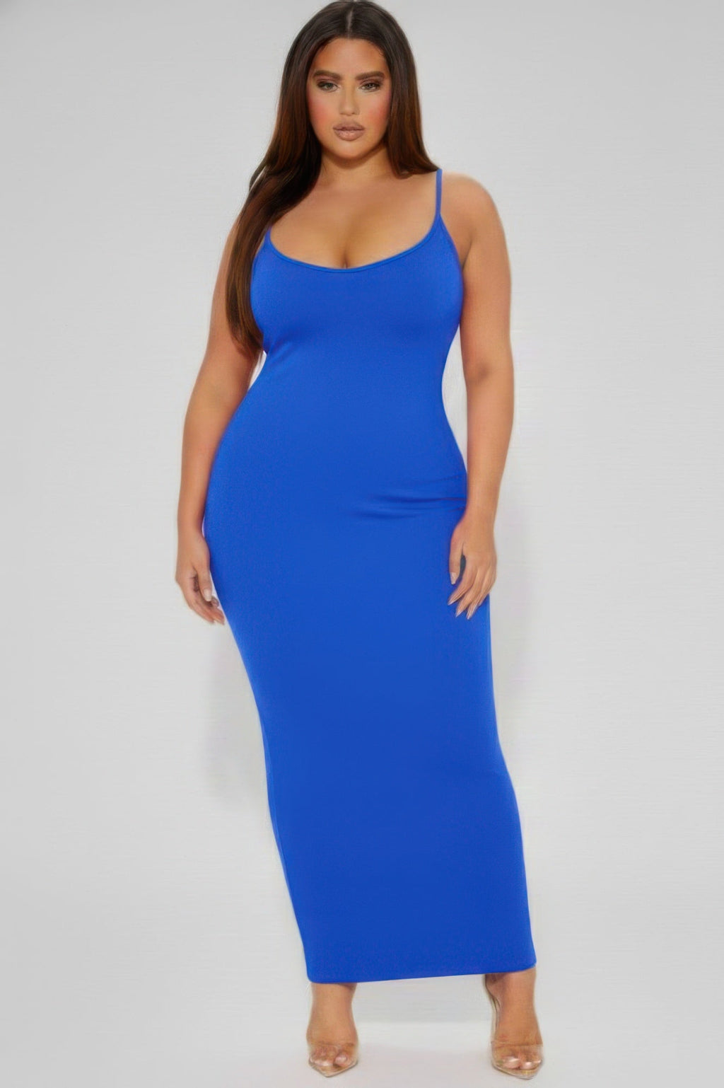 Plus Ribbed Mermaaid Hem Cami Dress