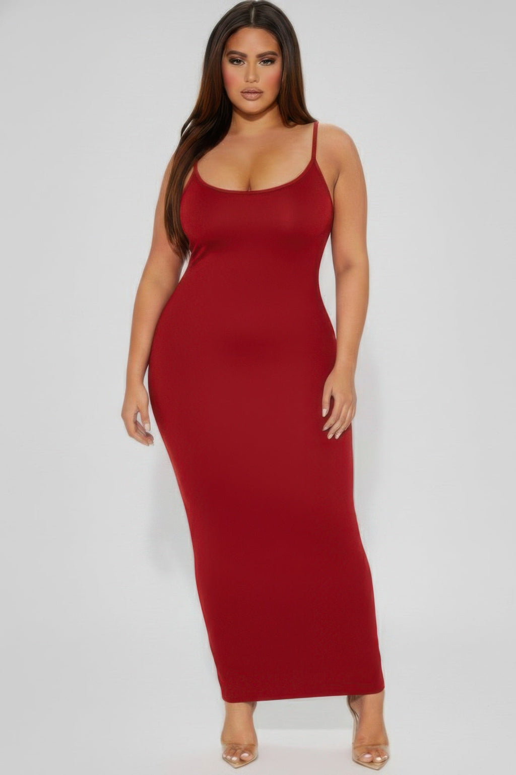 Plus Ribbed Mermaaid Hem Cami Dress