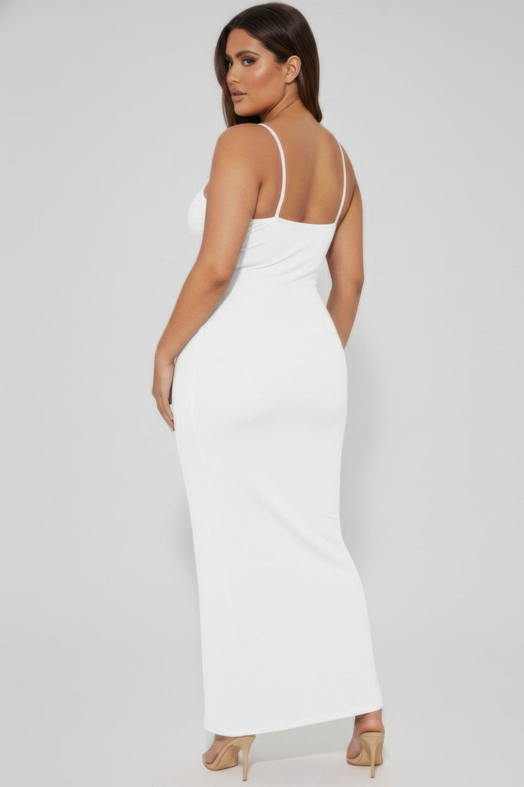 Plus Ribbed Mermaaid Hem Cami Dress
