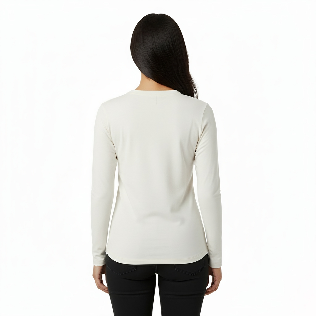 Drew White Long Sleeve Crew