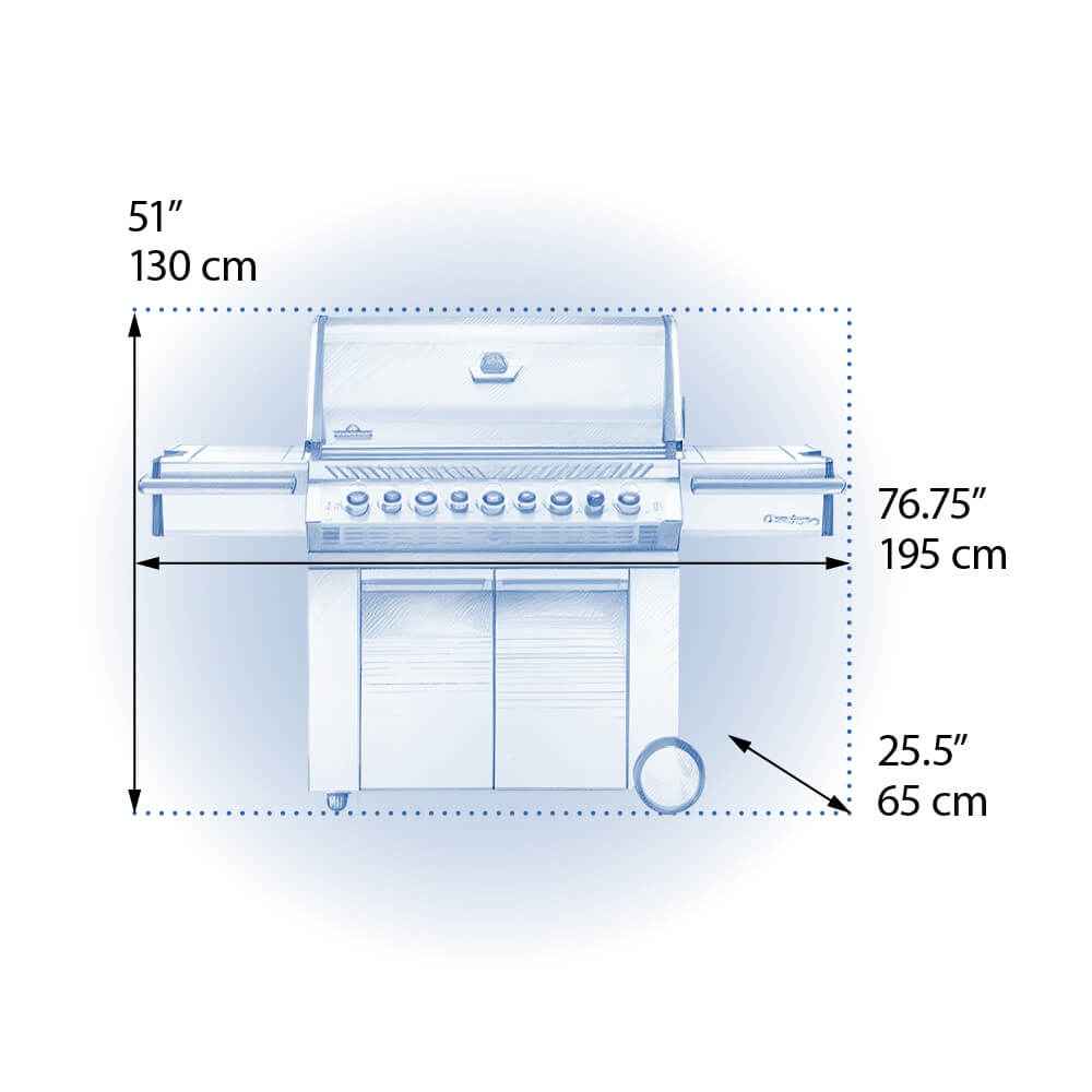 Parrilla de gas Patio Elegance Prestige PRO 665 RSIB con quemadores laterales y traseros infrarrojos