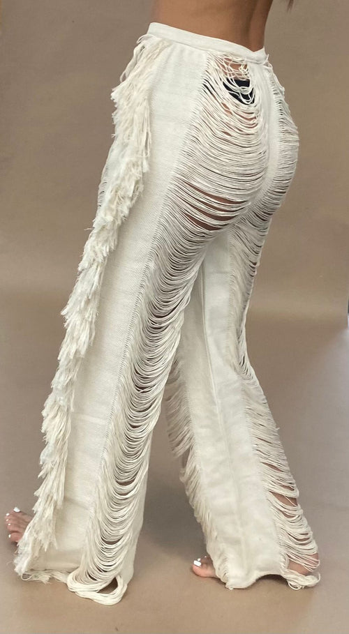 ALLE BOBBY Handmade Frayed Beach Pants