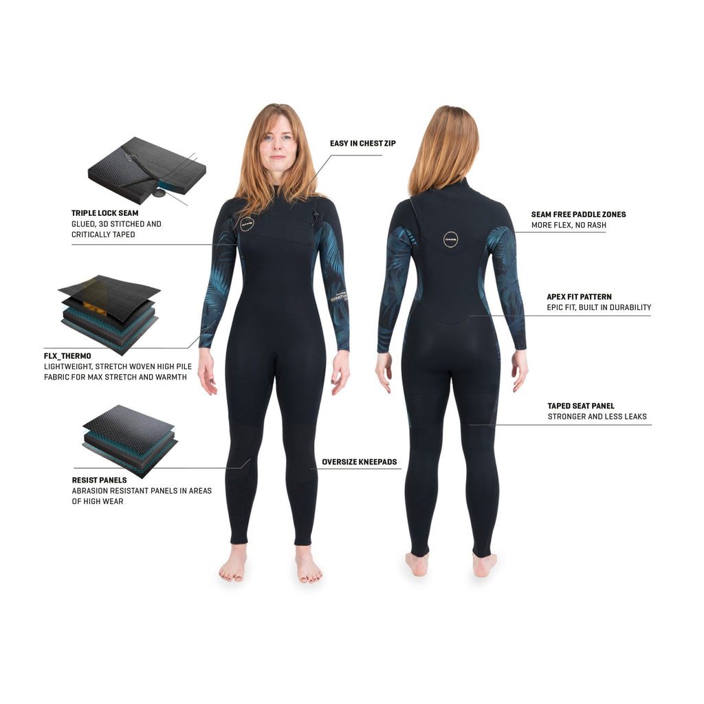 Dakine Quantum con cremallera en el pecho para mujer 5/4/3 mm
