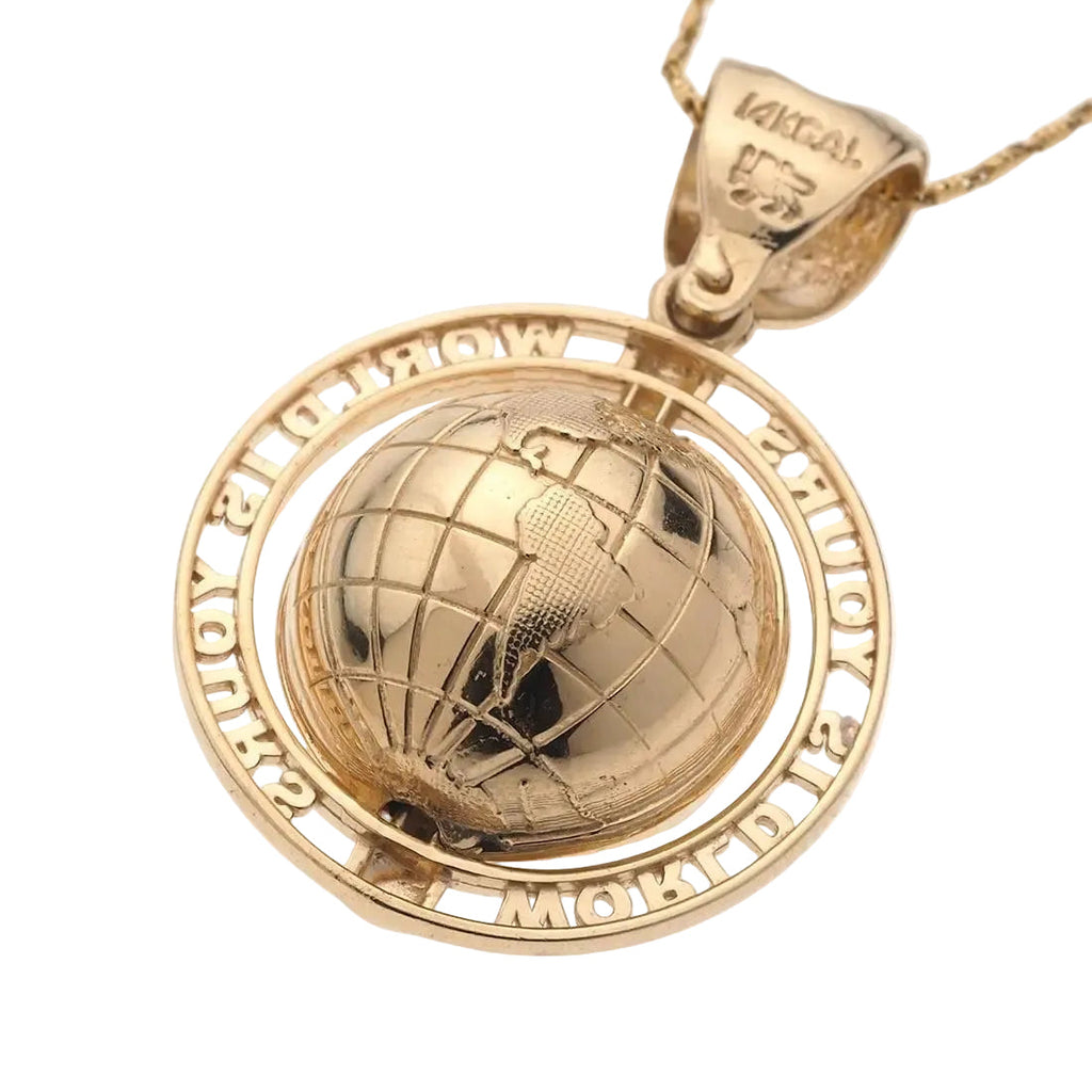 Colgante El Mundo Es Tuyo | Oro de 14K