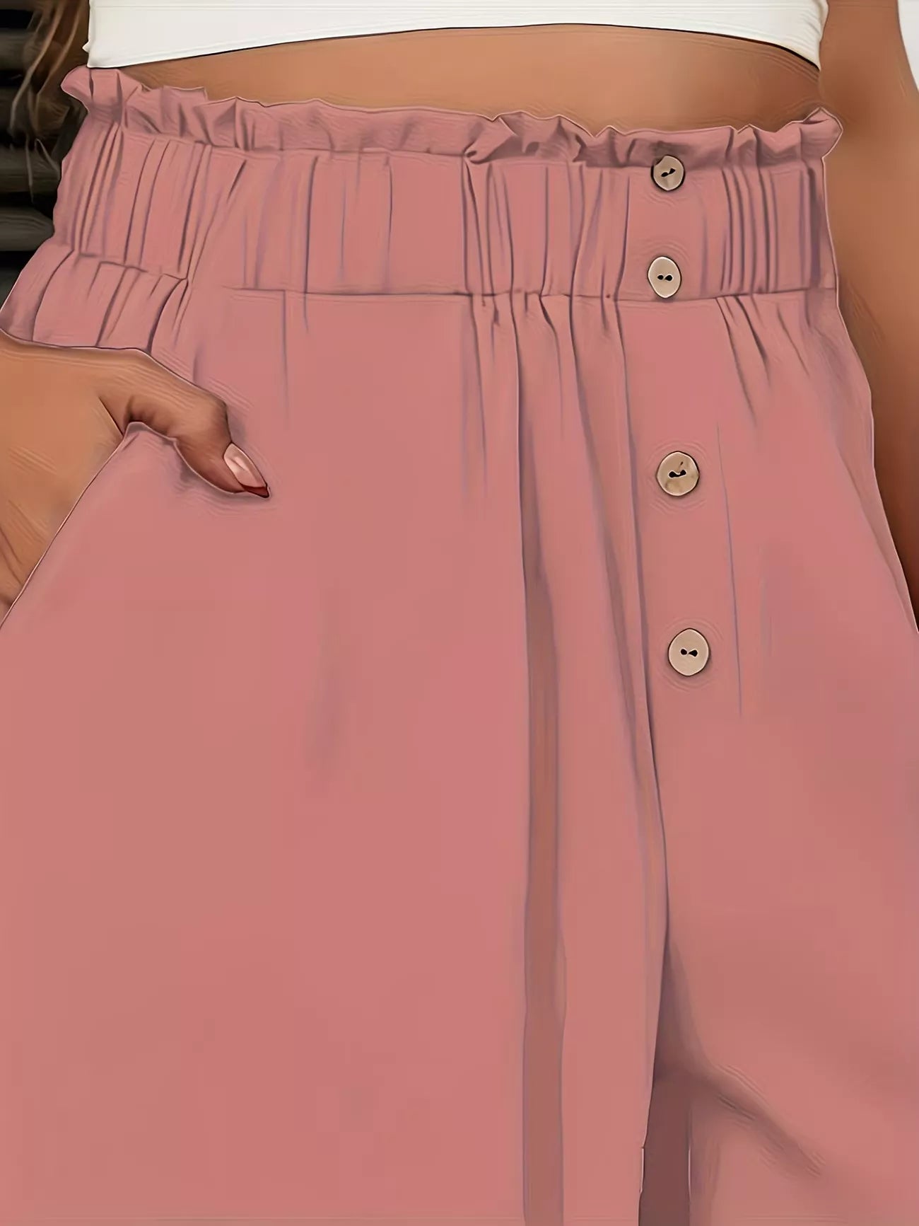 Pantalones de pernera ancha de talle alto
