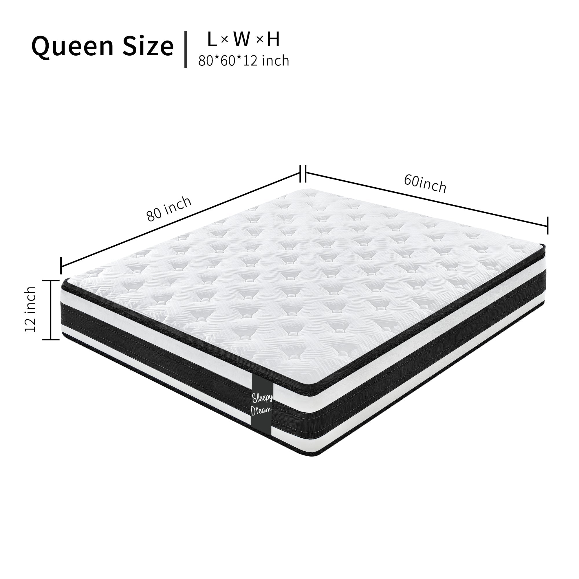 Full Size Hybrid Mattress Breathable Cool Knitted Fabric Cover