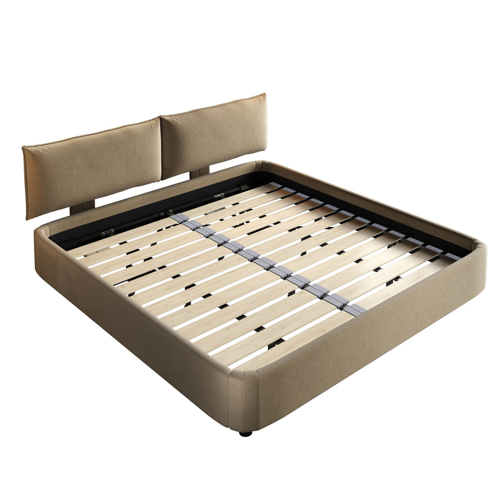 Cloud Bed Frame With Oversized Padded Movable Headboard
