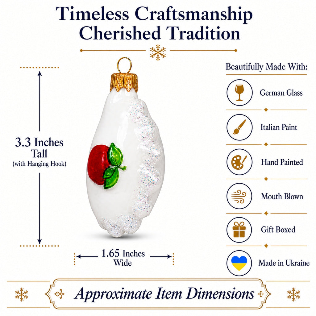 Strawberry Pierogi Varenyk Glass Christmas Ornament