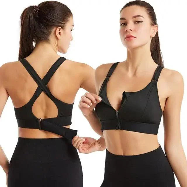 Sujetador deportivo moderno ajustable para mujer, Top corto deportivo, Cremallera con cinturón, Yoga, Correr, Sujetadores cómodos, Equipo de gimnasio con realce