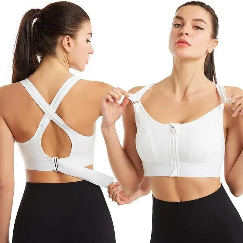 Sujetador deportivo moderno ajustable para mujer, Top corto deportivo, Cremallera con cinturón, Yoga, Correr, Sujetadores cómodos, Equipo de gimnasio con realce