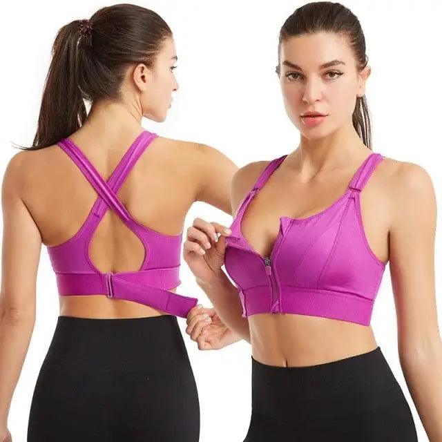 Sujetador deportivo moderno ajustable para mujer, Top corto deportivo, Cremallera con cinturón, Yoga, Correr, Sujetadores cómodos, Equipo de gimnasio con realce