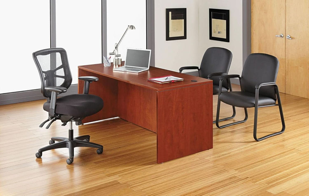 Silla de oficina de malla con respaldo alto Elusion negra con inclinación ajustable
