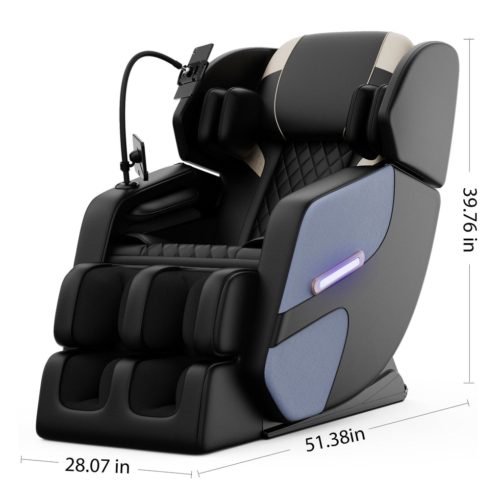 Sillón reclinable de masaje de gravedad cero de cuerpo completo Airvana Imperium con iluminación ambiental (SAK34591)