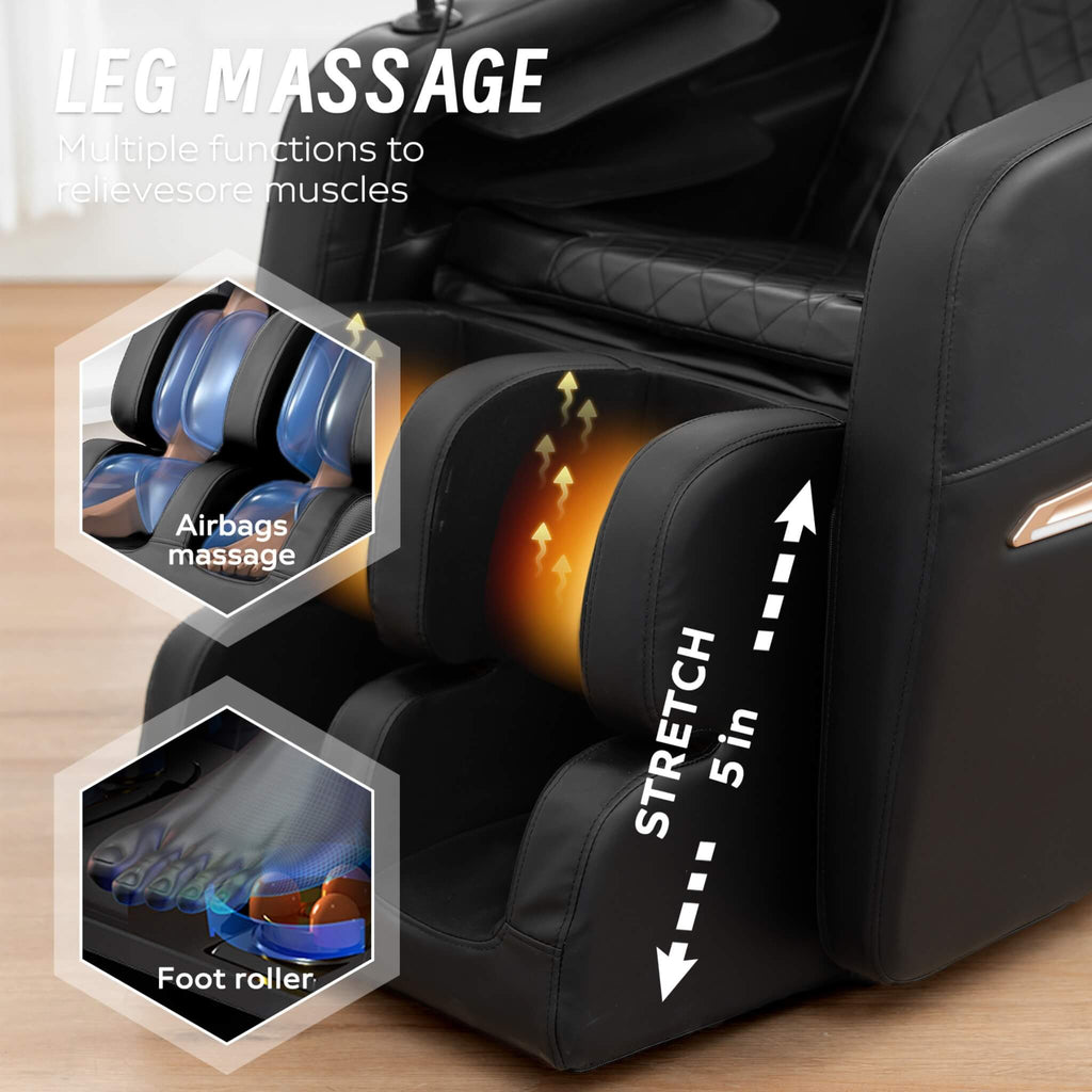 Sillón de masaje de gravedad cero Airvana Nocturne de cuerpo completo con reposapiés retráctil (SAK40593)