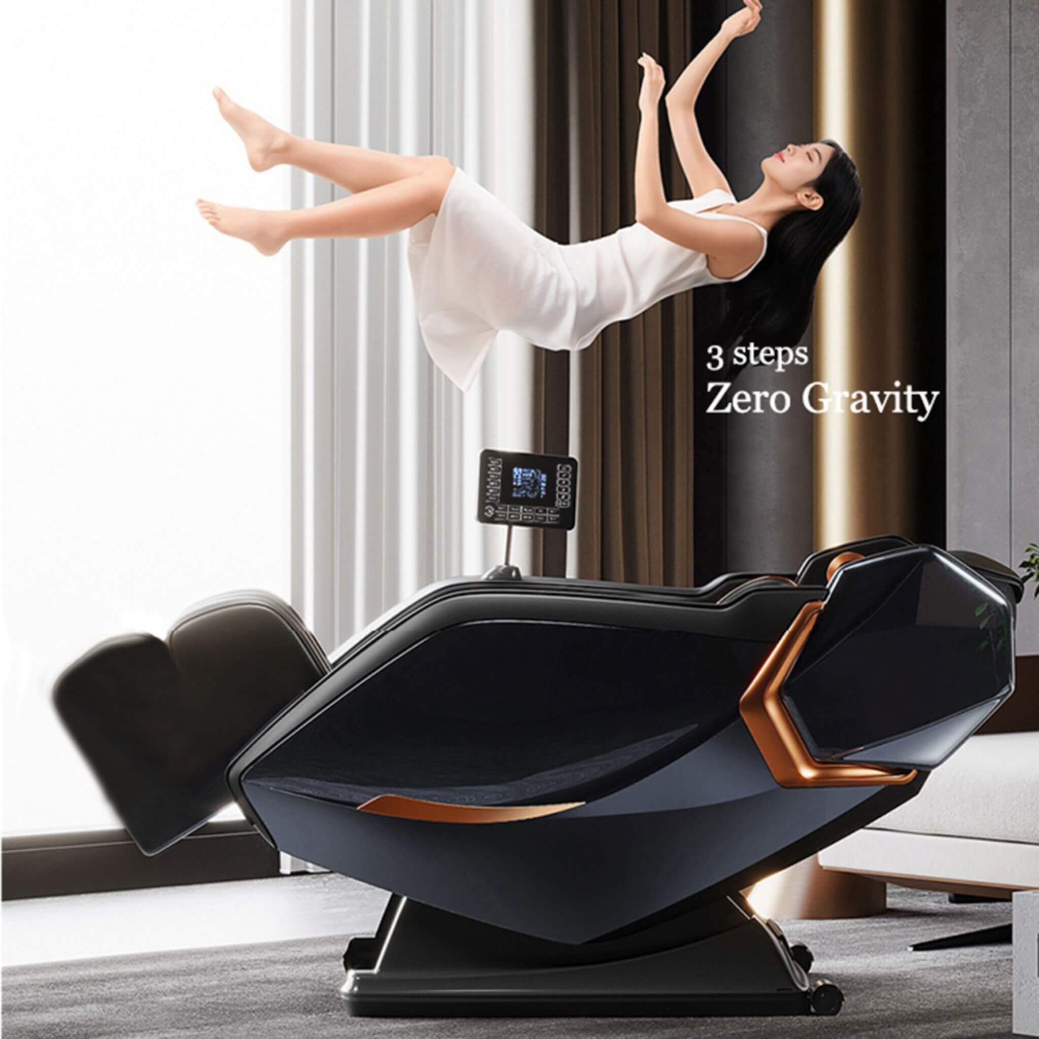 Sillón de masaje Shiatsu de cuerpo completo Gravedad Cero Airvana Nova con calor y control por voz (SAK49206)