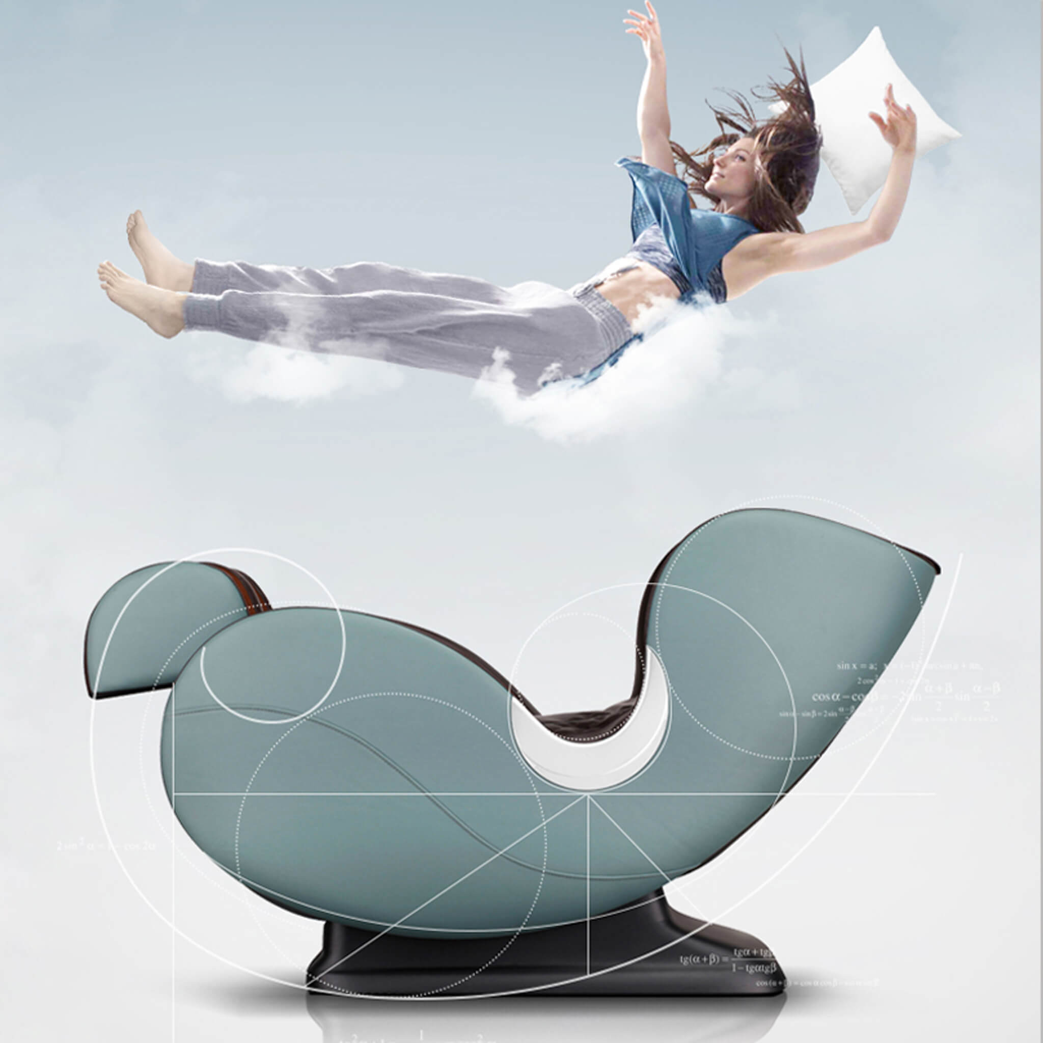 Sillón reclinable de masaje de gravedad cero Airvana Luxe SL-Track de cuerpo completo con Shiatsu y altavoz Bluetooth [GR8526] (SAK57394)