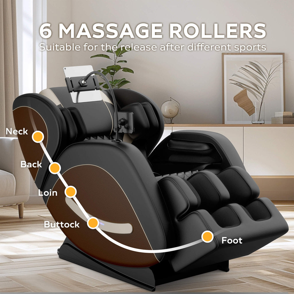 Sillón de masaje de gravedad cero Airvana Sovereign con seis rodillos de masaje (SAK32089)