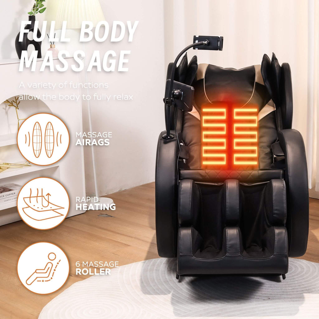 Sillón Reclinable De Masaje Automático De Gravedad Cero Airvana Tranquil Con Presión De Aire Corporal Completa (SAK76018)