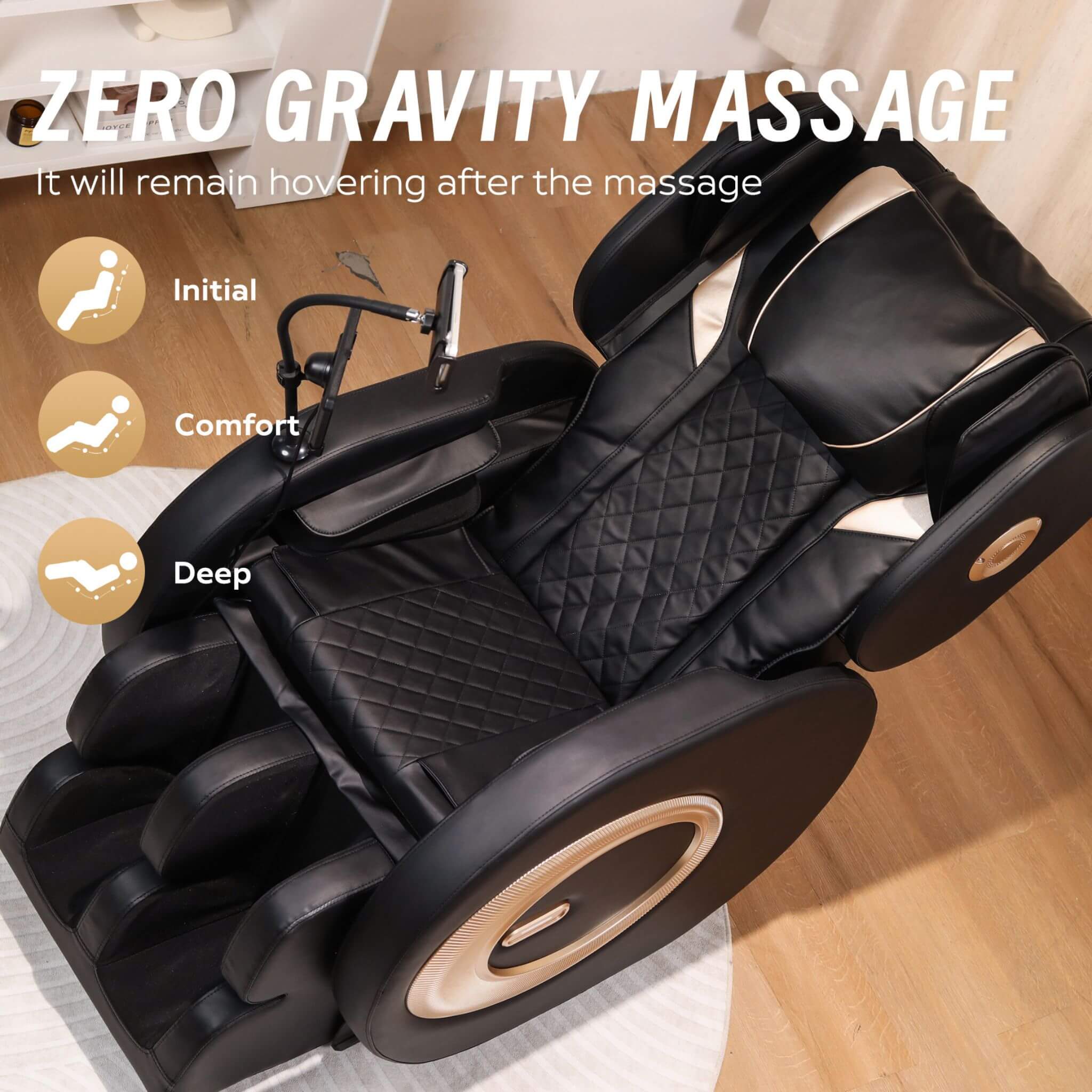 Sillón Reclinable De Masaje Automático De Gravedad Cero Airvana Tranquil Con Presión De Aire Corporal Completa (SAK76018)