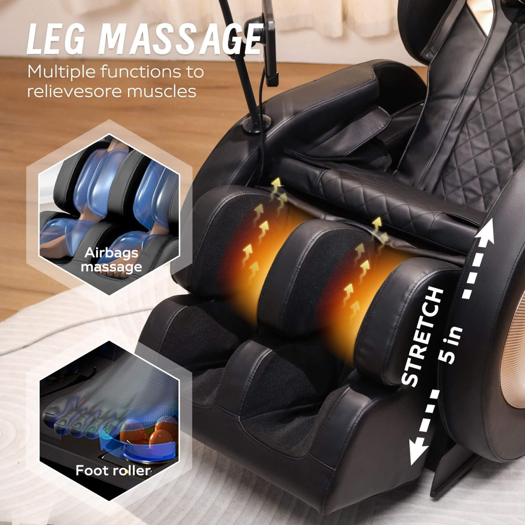 Sillón Reclinable De Masaje Automático De Gravedad Cero Airvana Tranquil Con Presión De Aire Corporal Completa (SAK76018)