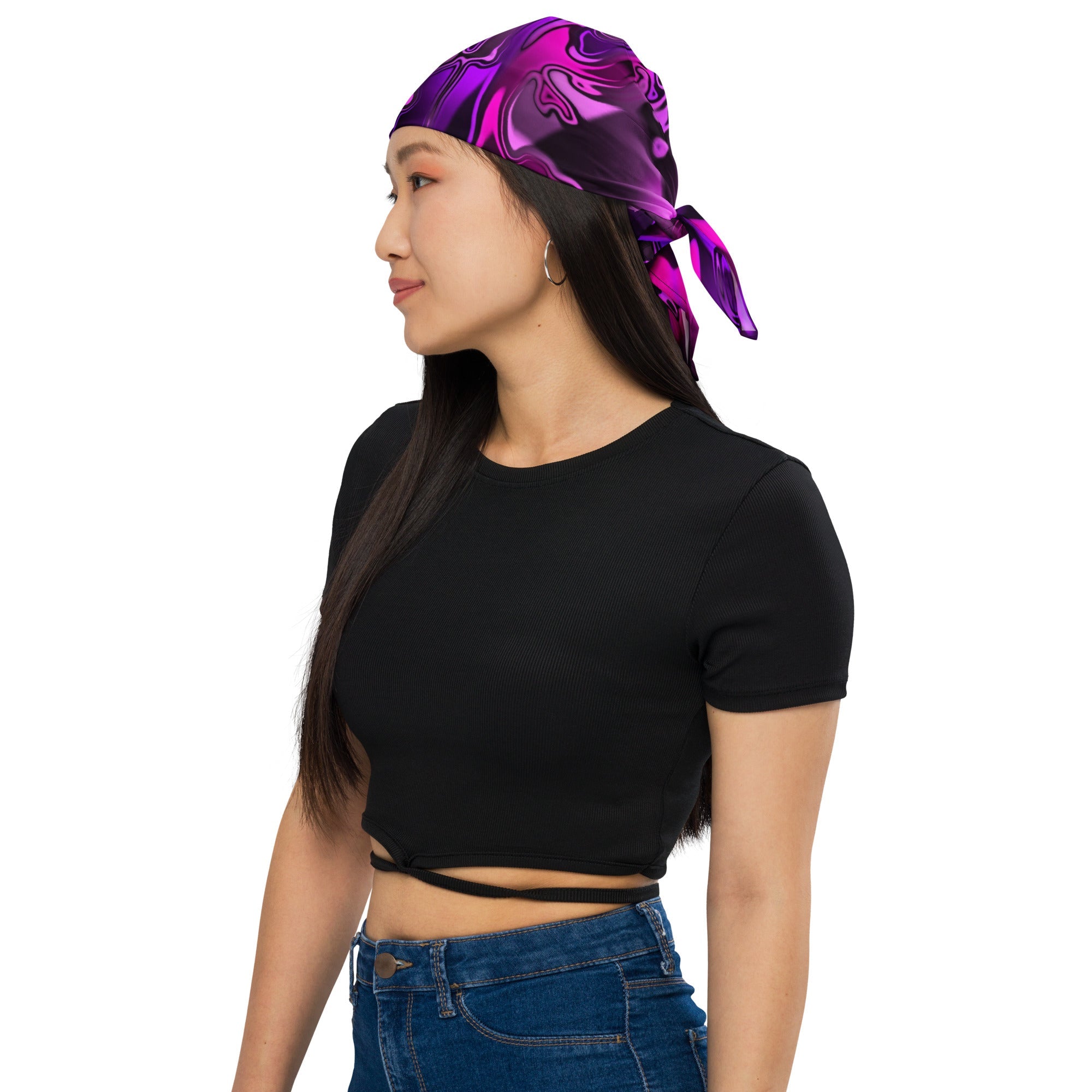 Bandana de Rave con Fundido Cromático Rosa y Morado