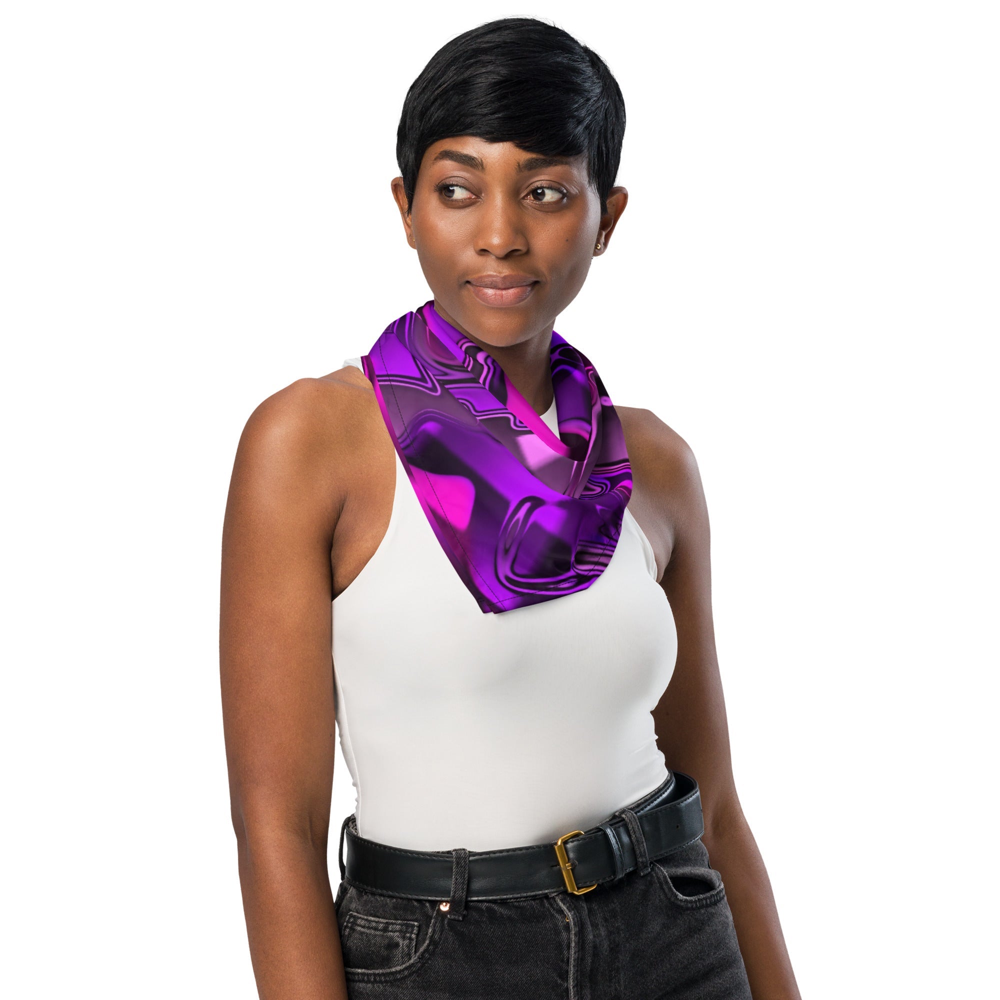 Bandana de Rave con Fundido Cromático Rosa y Morado