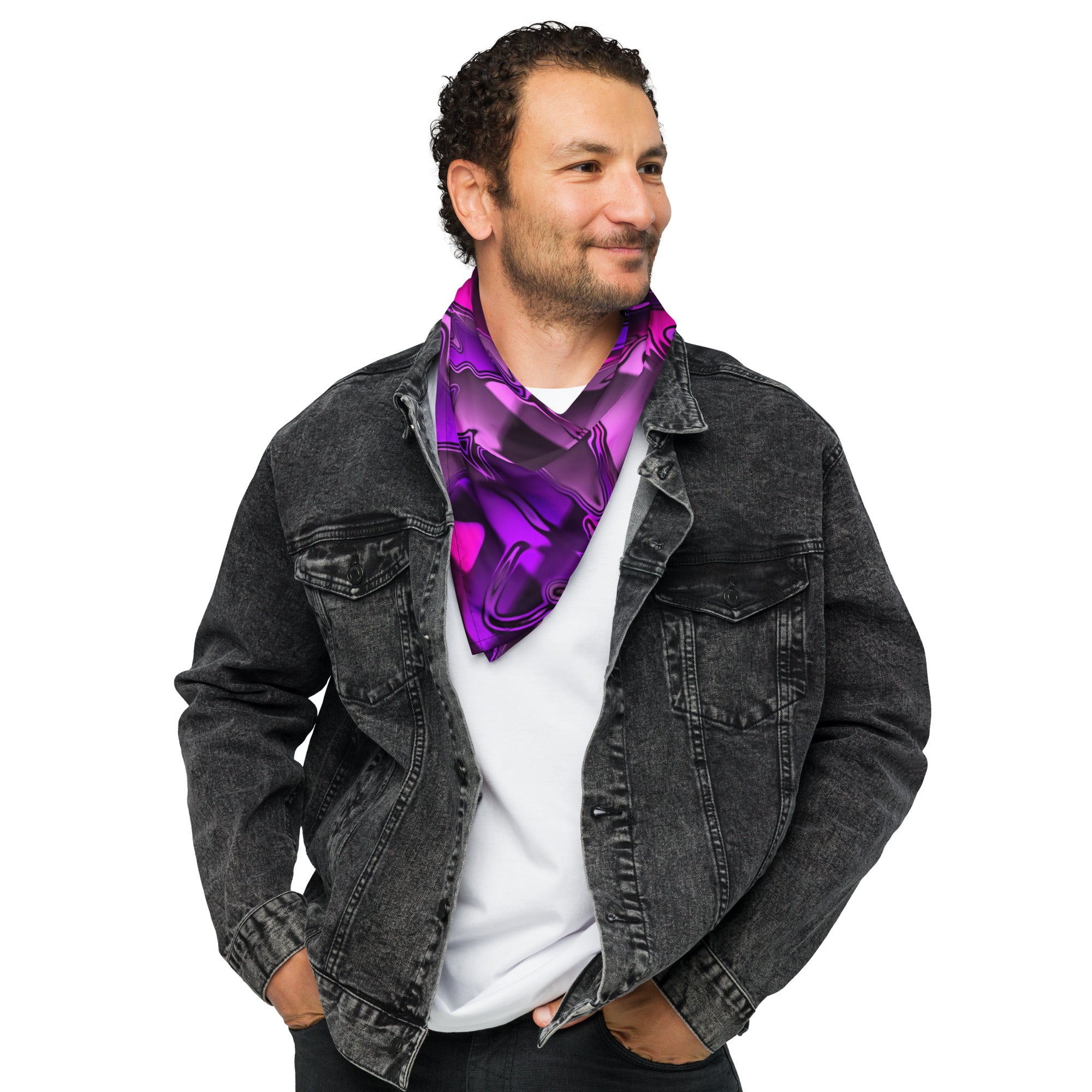 Bandana de Rave con Fundido Cromático Rosa y Morado