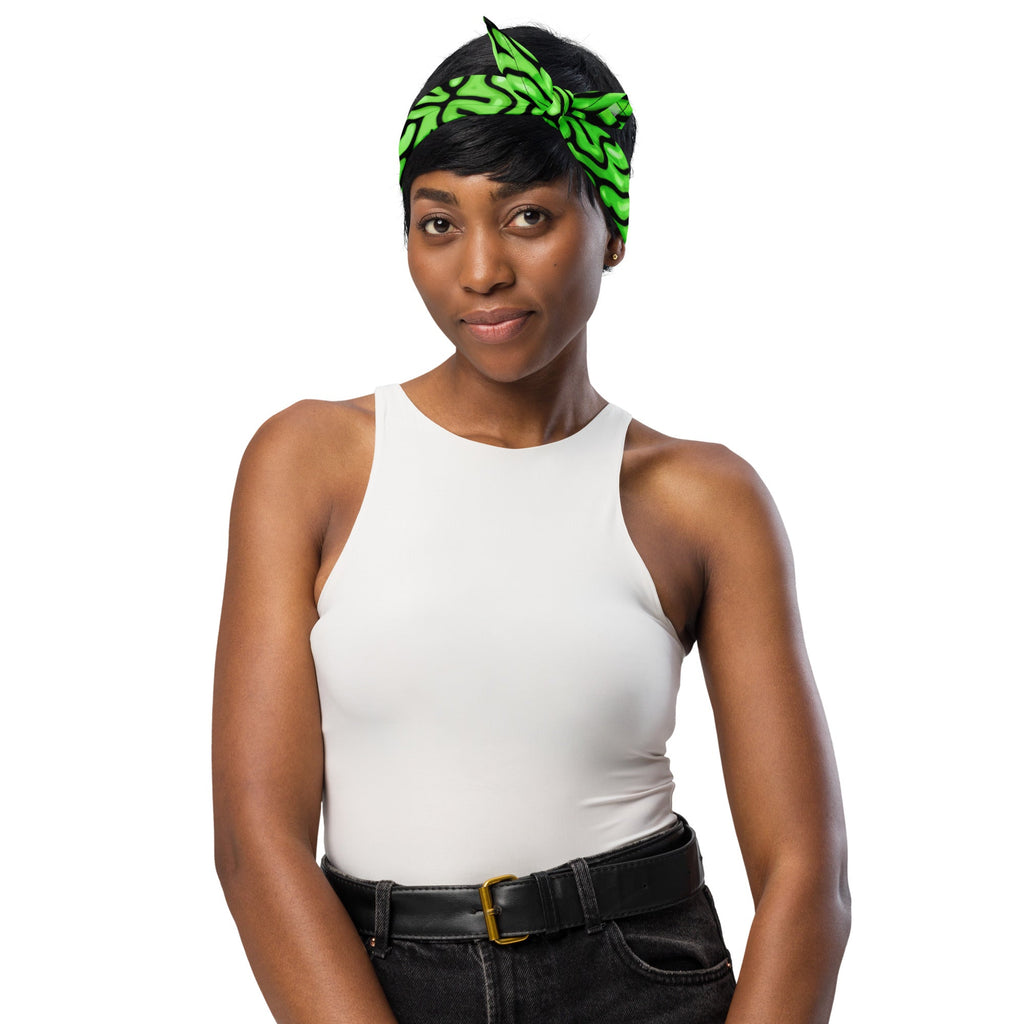Bandana de cerebro verde para rave de Halloween