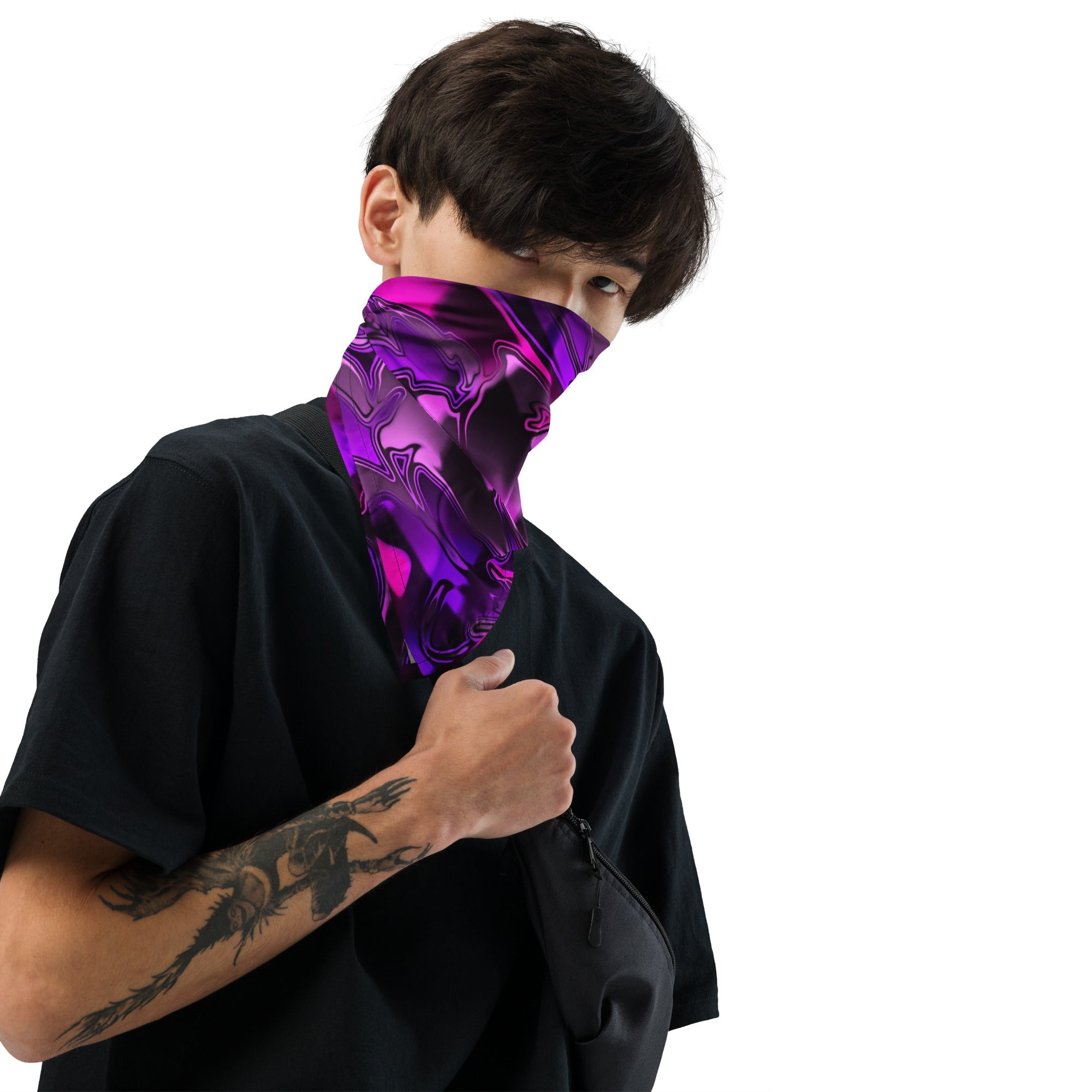 Bandana de Rave con Fundido Cromático Rosa y Morado