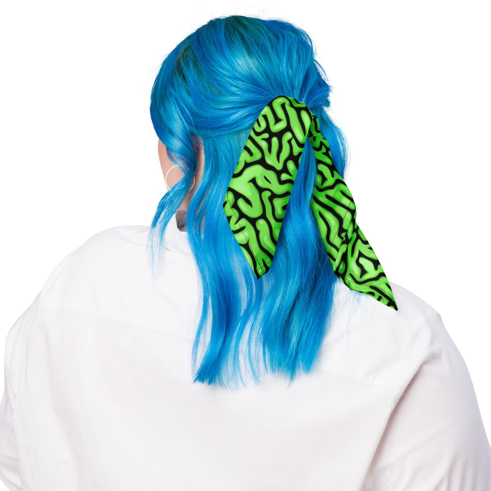 Bandana de cerebro verde para rave de Halloween