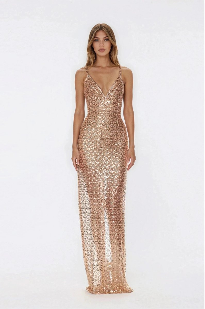 Allegra Sequin Maxi Dress - Gold