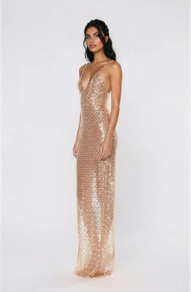 Allegra Sequin Maxi Dress - Gold
