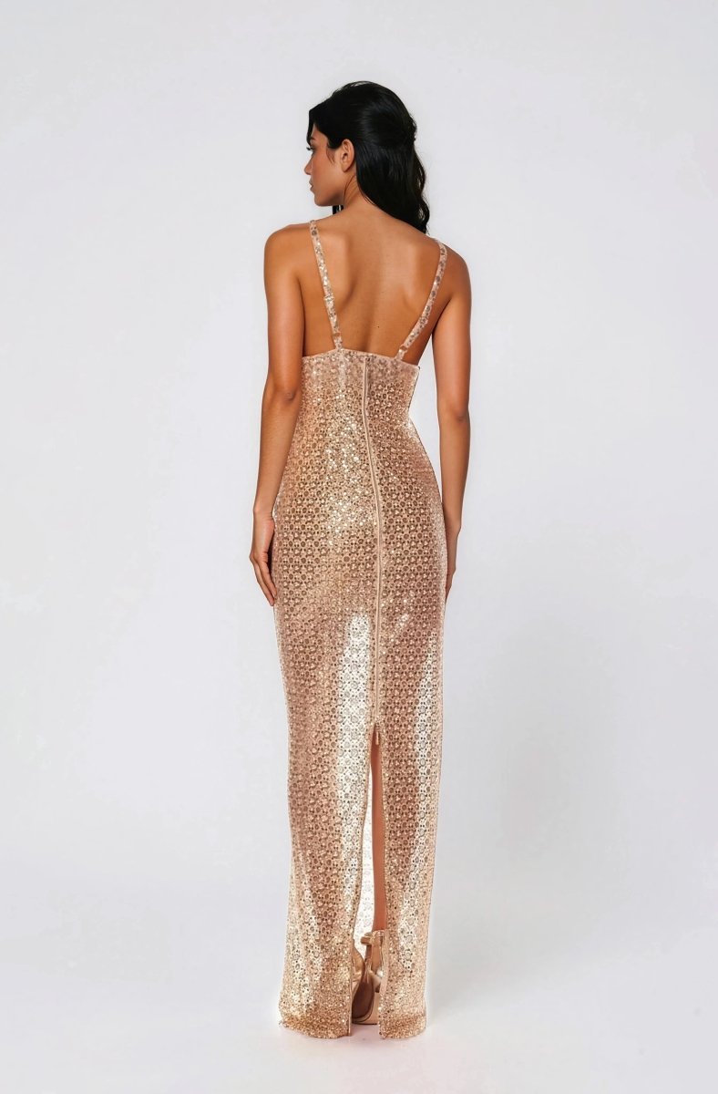 Allegra Sequin Maxi Dress - Gold