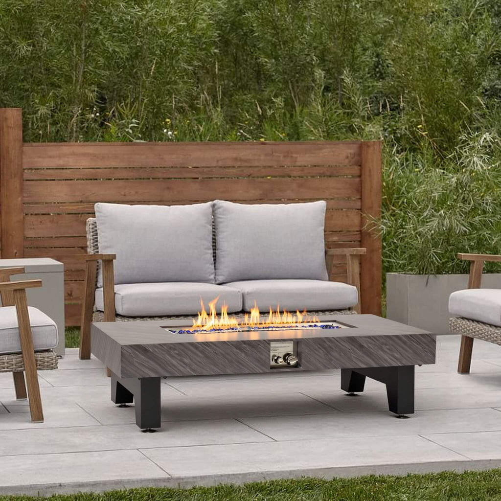 Mesa fogonera exterior moderna de propano Alora de 54 pulgadas con cubierta impermeable (SAK42628)