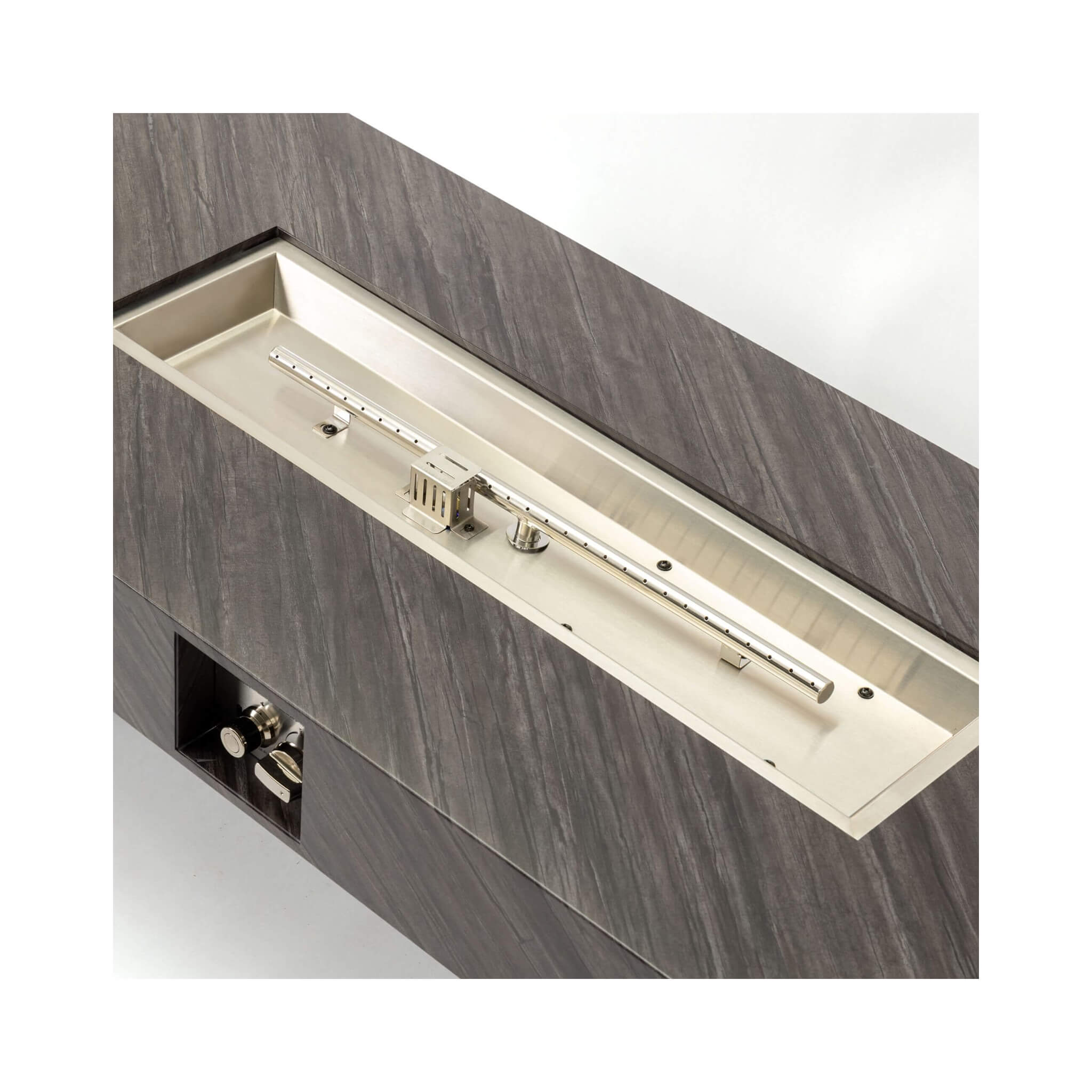 Mesa fogonera exterior moderna de propano Alora de 54 pulgadas con cubierta impermeable (SAK42628)