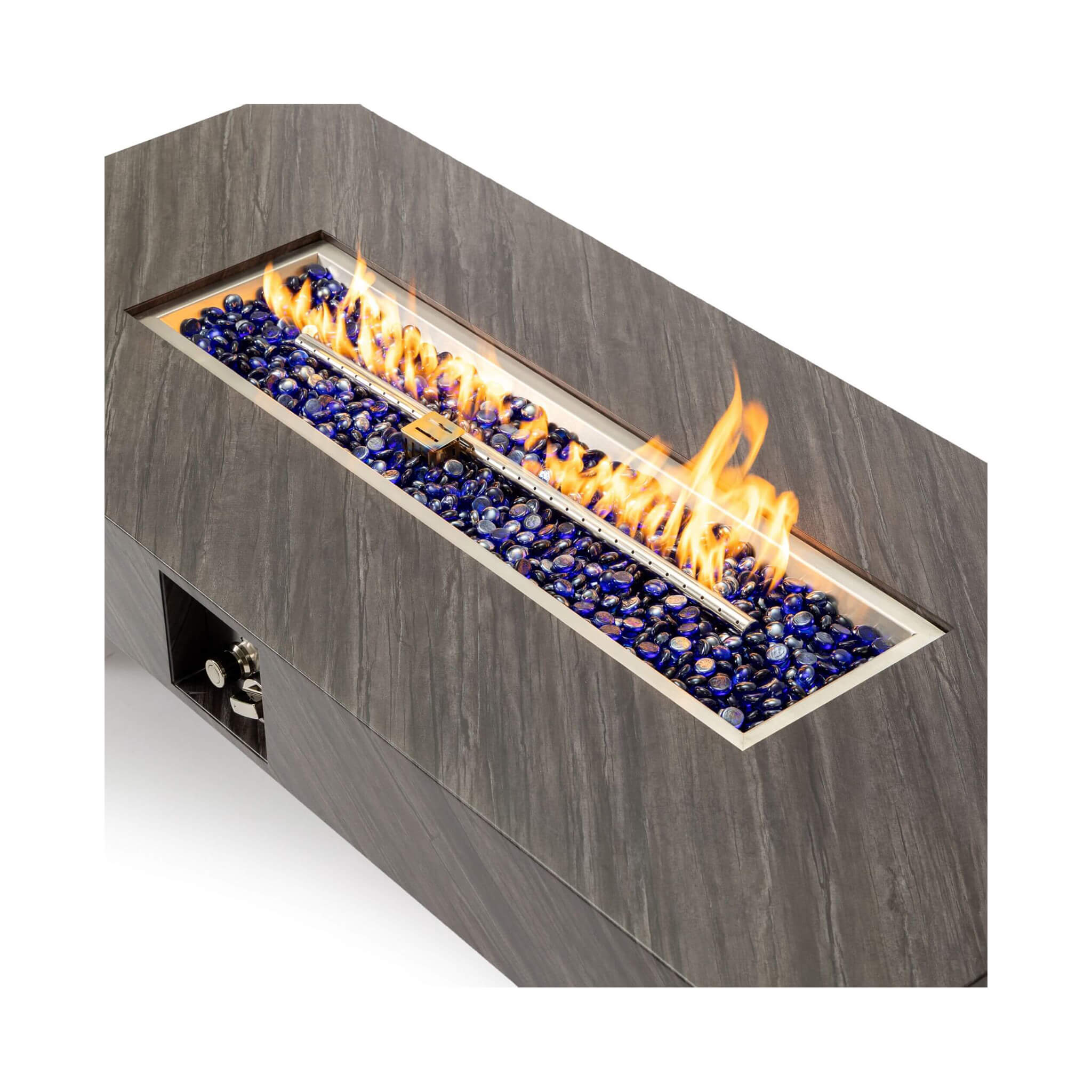Mesa fogonera exterior moderna de propano Alora de 54 pulgadas con cubierta impermeable (SAK42628)