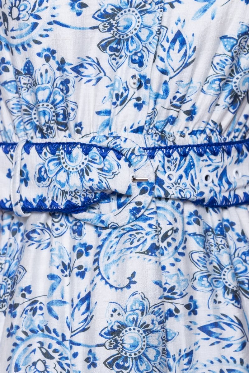 Analia Dress 36" (Blue Pattern)
