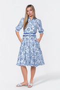 Analia Dress 42" (Blue Pattern)