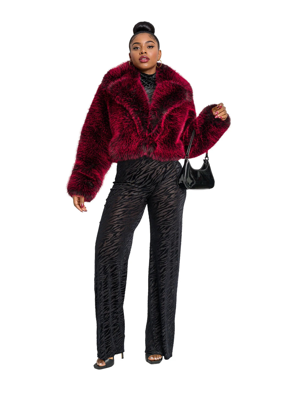 Y2K Fur Jacket - Red Delicious