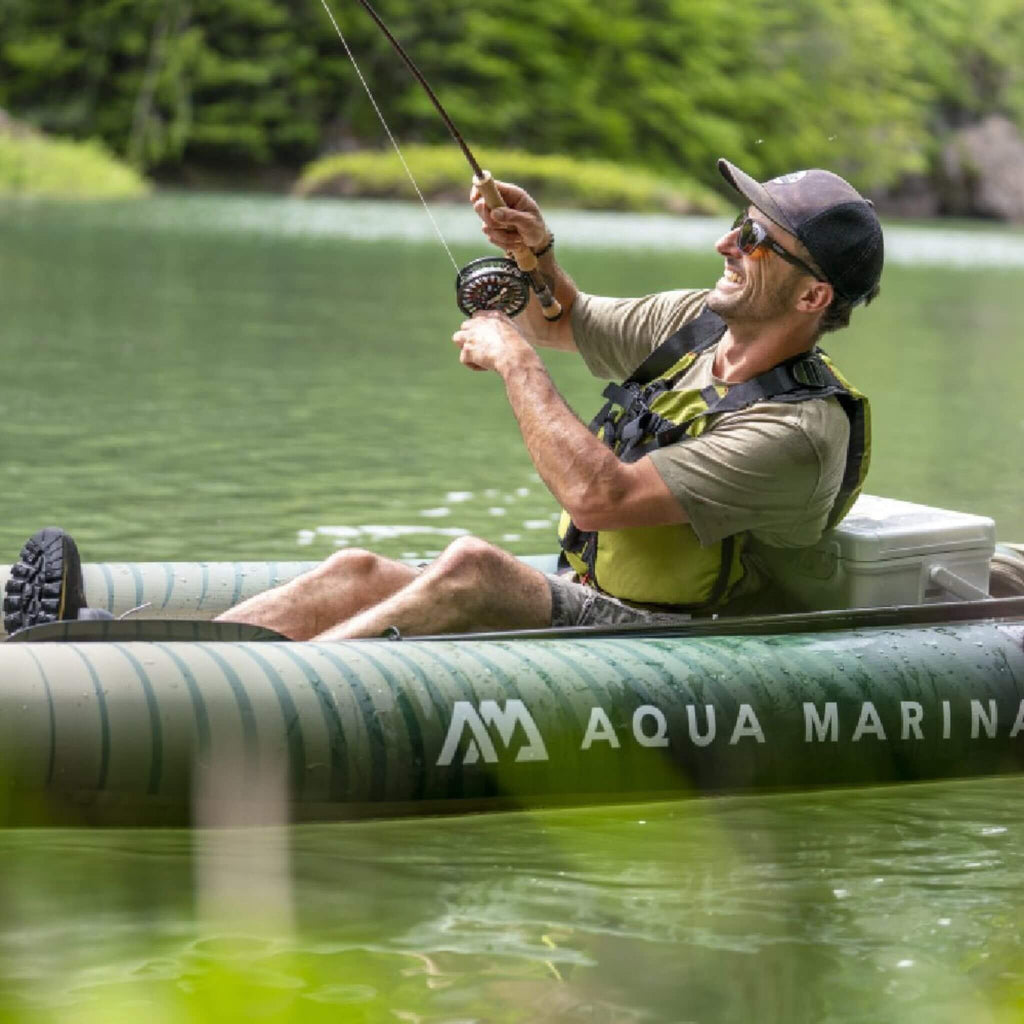 Kayak de pesca Aqua Marina Caliber 13FT con asiento de pesca plegable [remo excluido] [CA-398] (SAK23467)