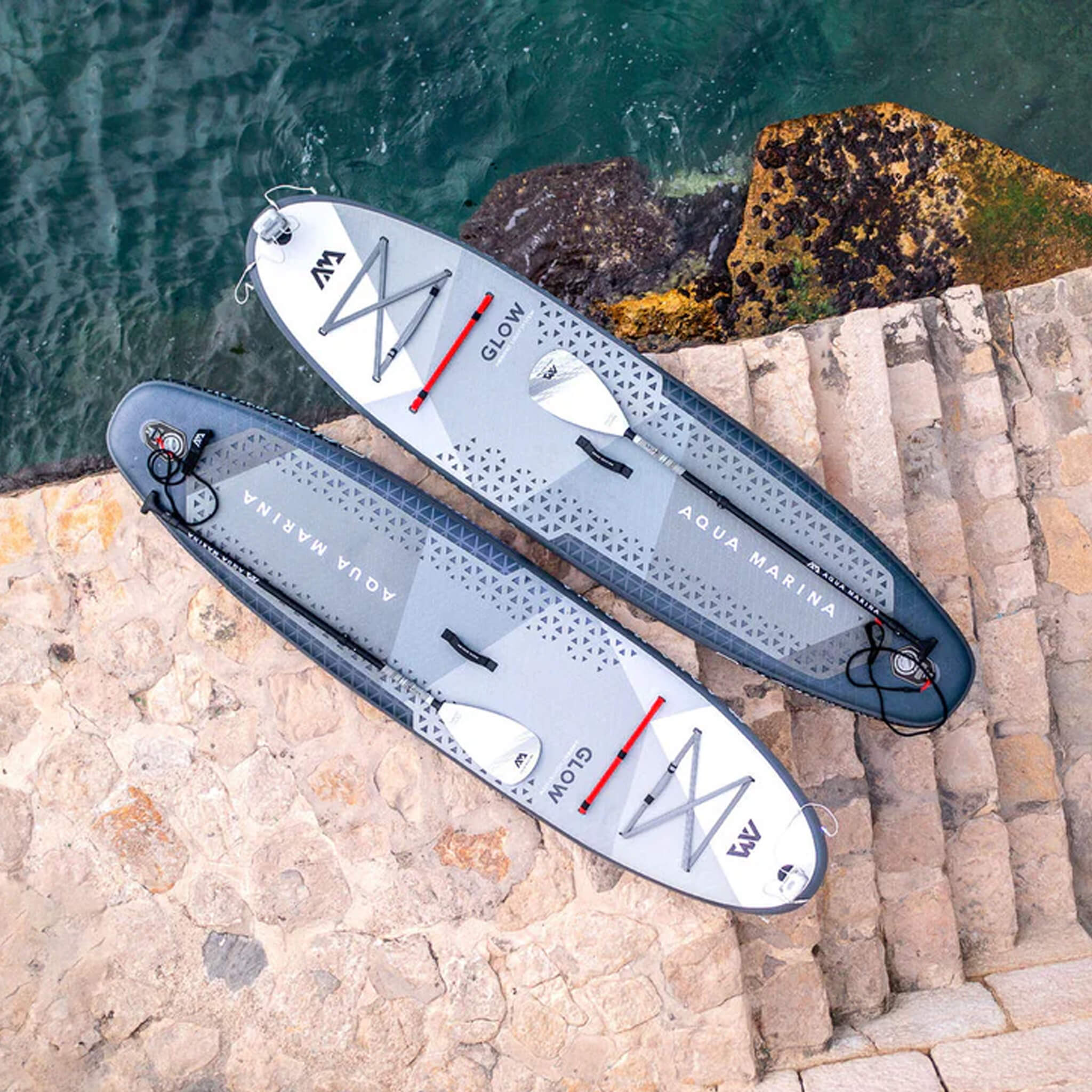 Aqua Marina Glow 10FT Tabla de Paddle Surf Hinchable (ISUP) Versátil con Sistema de Luces Ambientales y Leash de Seguridad [BT-24GL] (SAK48269)