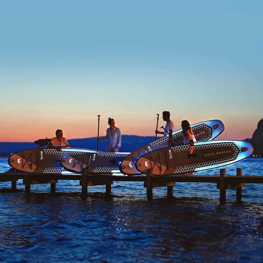 Aqua Marina Glow 10FT Tabla de Paddle Surf Hinchable (ISUP) Versátil con Sistema de Luces Ambientales y Leash de Seguridad [BT-24GL] (SAK48269)
