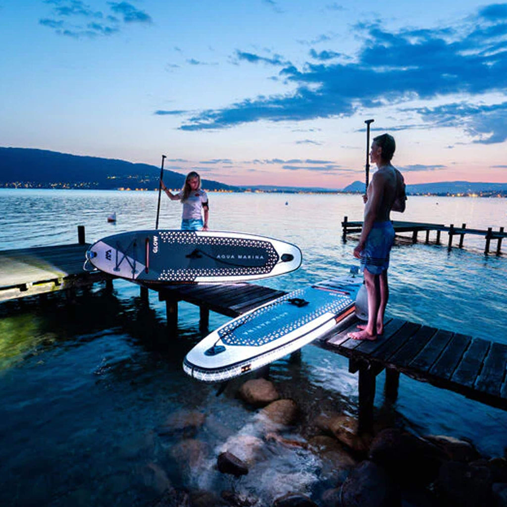 Aqua Marina Glow 10FT Tabla de Paddle Surf Hinchable (ISUP) Versátil con Sistema de Luces Ambientales y Leash de Seguridad [BT-24GL] (SAK48269)