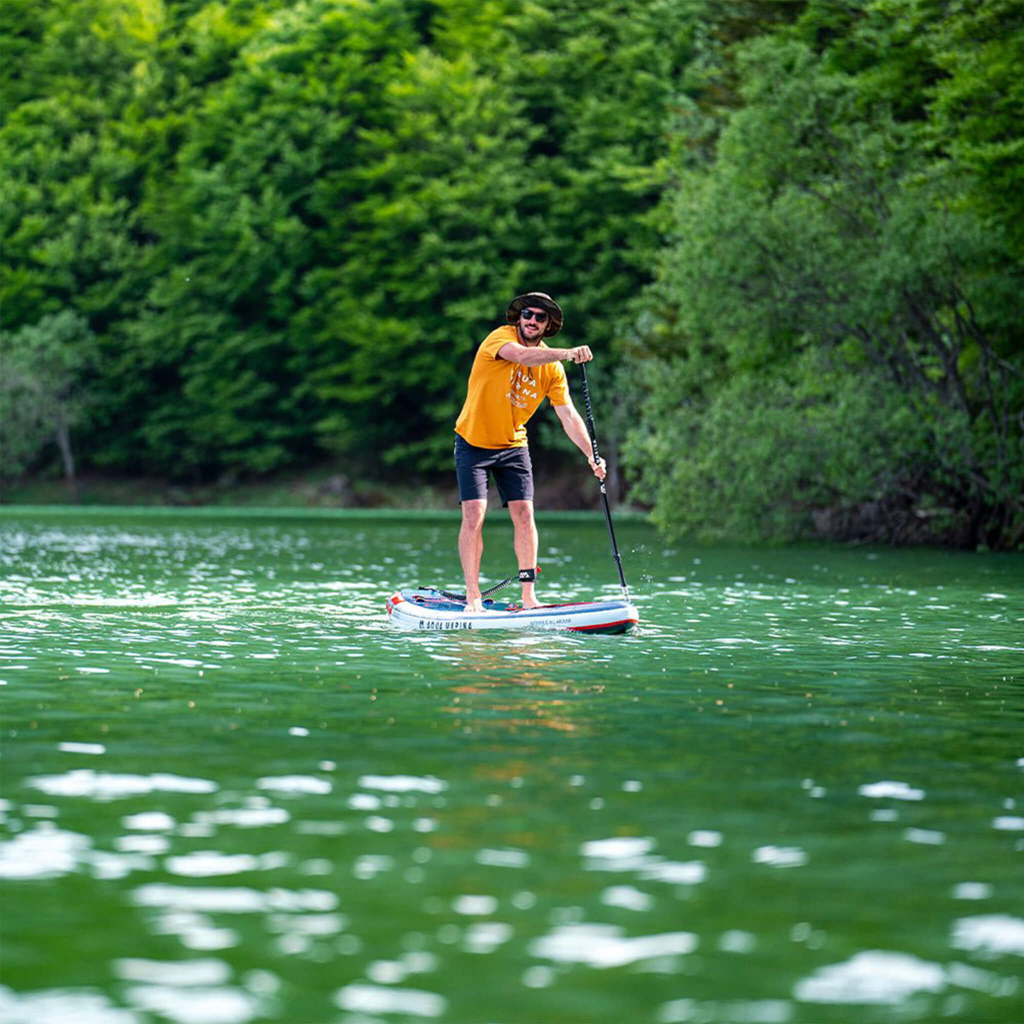 Aqua Marina Hyper 12FT Navy Tabla SUP de Travesía con Bordes de Riel Hidrodinámicos y Elástico Ajustable [BT-23HY02] (SAK23285)
