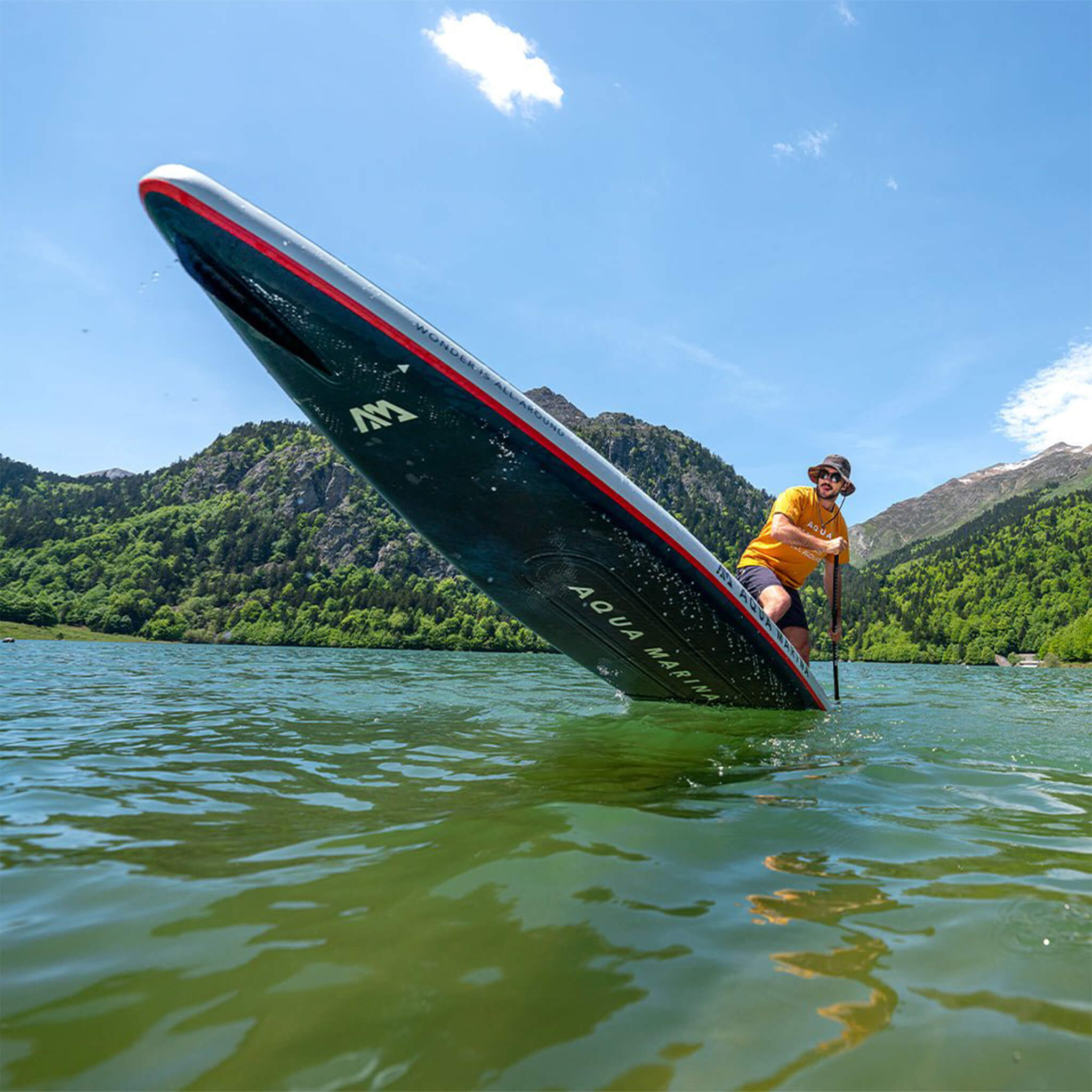 Aqua Marina Hyper 12FT Navy Tabla SUP de Travesía con Bordes de Riel Hidrodinámicos y Elástico Ajustable [BT-23HY02] (SAK23285)